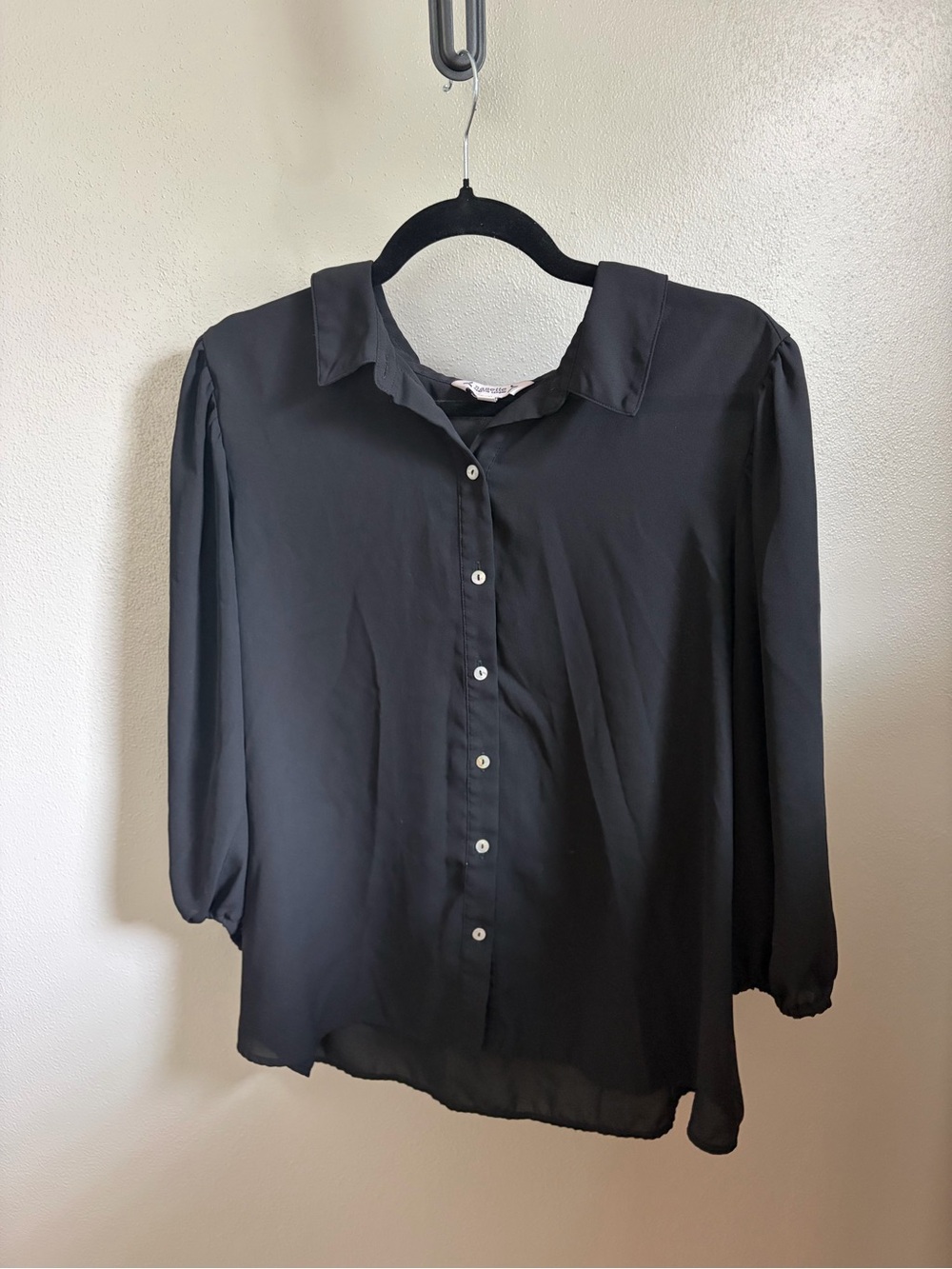 Nanette Lepore Black Button-Front Blouse